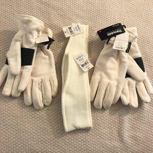 Winter Accessories: 2 Pairs Ivory-Colored Gloves, 2 Headbands - New with Tags!